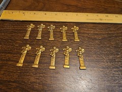 Lot Of 10 Victorian Cherub France Vintage 60s Brass Stampings Findings Jewelry