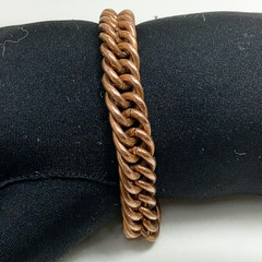Vintage Chain Bracelet Solid Copper 7″ Heavy Curb Link 41.7gm Very Good Cond