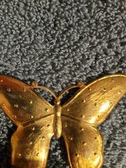 Gold Tone Vintage Butterfly Brooch Pin