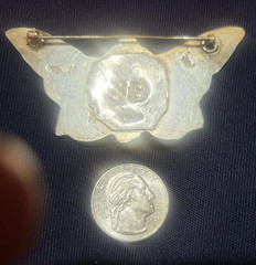 Sterling Art Nouveau Style Butterfly Fairy Angel Brooch-42 ounces Signed J.B.