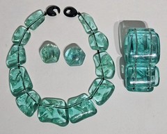 Runway Gerda Lynngaard Monies Seafoam Green Lucite Necklace Bracelet Earring Set