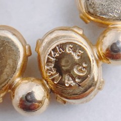 VTG Signed Alice Caviness 14K GF Gemstone Circle Pendant Necklace 1950s, 1960s