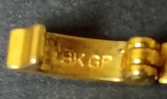 VTG Costume Tennis Bracelet 18 KGP Gold Plated W/Faux Gems Approx. 7.5 in.
