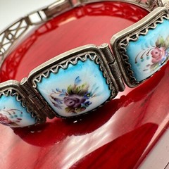 Soviet Vintage Bracelet Enamel rostov Finift Hand Painted
