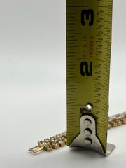 Vintage Estate Gold Tone Clear Rhinestone Fold Over Clasp Bracelet 7”