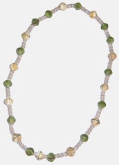 Antique Glass Bead Necklace Bicone King Glass Beads – 32in