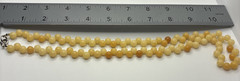 Vintage Necklace Acrylic Beaded Honey Beige Ivory Cream Offset Strung Retro