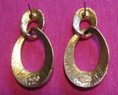 Napier Earrings REDUCED~VINTAGE~SIGNED~TEXTURED GT~DROP DANGLE ~PIERCED~FREE H