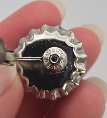 Miriam Haskell Silver-Toned with Black Beads Earrings Mid-Century Screw-Back