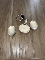 Vintage Onyx, Jewelry Sterling Silver Makers Mark W. Possibly Anita Whitegoat