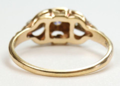 Antique 1920’s Diamond Faith Engagement 14K Two Tone Ring Size 6 UK-L1/2 Deco