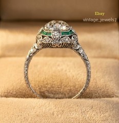 3.10CT Lab Created Round Cut Diamond Vintage Filigree Antique Ring 14K Gold Over