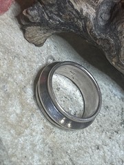 56. Vintage Modern Sterling Silver 925 Carinated Spinner Band Ring 10.2g, 10.25s