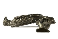 Tortolani Pewter Falcon & Falconer’s Gauntlet Brooch Detailed Pin Bird 3D Jewelr