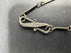 Vintage 19th Century Bear Double Tusk Pendant & Chain