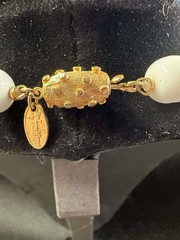 RARE Vintage VENDOME Milk Glass Resin Ribbons W/AB finish and AB Crystals