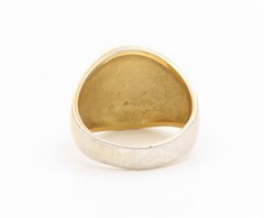 925 Sterling Silver Vintage Ring Gold Plated SETA Fluted Dome Sz 9.5 RG35171