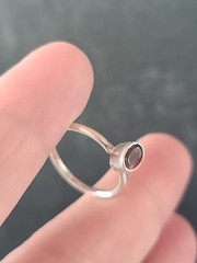 925 Sterling Silver Garnet Ring Size US 5.25 Vintage