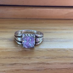 Sterling Silver Ring Size 8.25 Band with Purple Stone Amethyst?