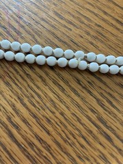 Vintage White Milk Glass Knotted Flapper Opera Strand Necklace – 54″