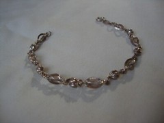 VINTAGE 1970-80s RETRO MOD 3D BEADS 7″ STERLING SILVER STAMPED LEX 925 BRACELET