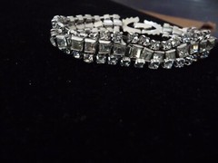 WEDDING 3 row faux diamonds rhinestones PROM 6”L 1/2″W BRACELET #22/23S 5