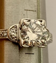 Estate Diamond Ring,Platinum, 10% Iridium Diamond Ring! Antique,Transitional Cut