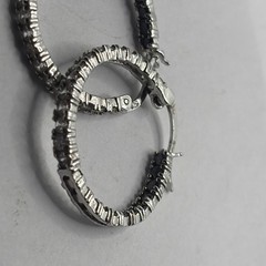 Lovely Sterling Silver FAS 925 hoop earrings CZ stones