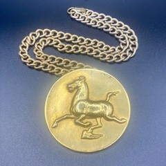 Vintage 1974 Alva Museum Replicas “Flying Horse of Kansu” Medallion Necklace
