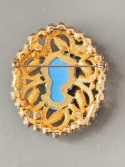 Vintage Verified JULIANA D&E Robins Egg Blue Cameo Brooch & Earring Set