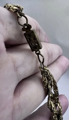 Vintage Heavy 29g Bold Gold Plated Triple Rope Chain Necklace 14″ Choker Shiny