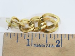 Monet Necklace Earrings Set Double Chain Link Drop Pierced Vintage Signed D2008