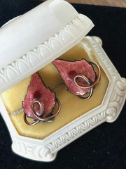 Matisse RENOIR Enamel Copper Leaf Fall-Autumn VinTage Earrings Jewelry