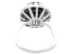 Vintage Art Deco Style Black Onyx and 1.68 ct Diamond 18k White Gold Dress Ring