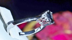 14k white gold sz 7.75 ring 1.00ct natural, treated sapphire diamond 3.30g N3397