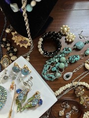 Antique Vtg to Now Rhinestone Costume Jewelry Lot 96+ Pcs Vendome Germany Silver