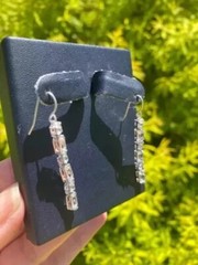 2Ct Emerald Lab Created Diamond Women Drop Dangle Earrings 14K White Gold Finish
