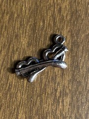 Vintage 3D Heart Eye Glasses Optometrist Pendant Silver Tone 7/8″