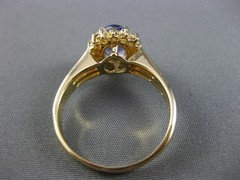 ESTATE LARGE 2.05CT DIAMOND & TANZANITE 14KT YELLOW GOLD ENGAGEMENT RING #25527