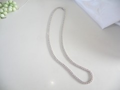 Vintage Sterling Silver 925 Cubic Zirconia Tennis Necklace Fits 18″