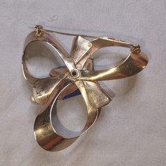 Vintage Brooch & Earrings – Silver Vermeil / Gold Wash, Cobalt Glass – Rare!