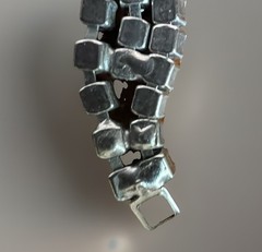 Vintage Blue Moonstone Bracelet Glass Rhinestones Silver Tone 6.5 In.