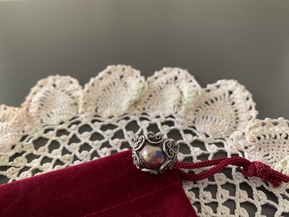 Vintage Beau Sterling Silver Dome Ring | Adjustable Scrollwork Size 7–8 | Gift-R