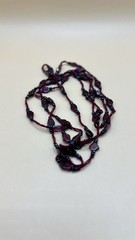 Genuine Almandine Garnet Unusual Geometric Rhombus Bead Necklace Clasp-Free