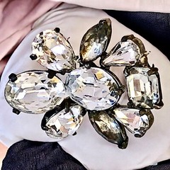 Eisenberg Original Vintage Fur Clip Rhinestone Brooch As Is