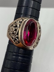Vintage Silver 875 Soviet Ring Corundum Women’s Jewelry