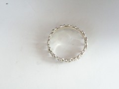 Vintage Hawaiian Sterling Silver Plumeria Eternity Band Ring Size 10