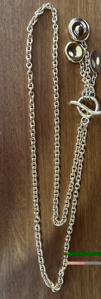 VINTAGE ESTATE SIGNED LIZ CLAIBORNE GOLD TONE 42″ NECKLACE!