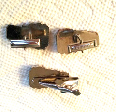 Vintage Silver Tone GSC Co Mercury Pat Pend. Boxcar Train Car Cufflinks Tie Bar