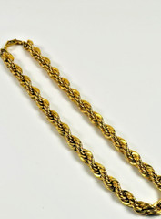 Vintage Napier Chunky Gold Tone Rope Chain Signed Twisted Necklace 110g 17.5″